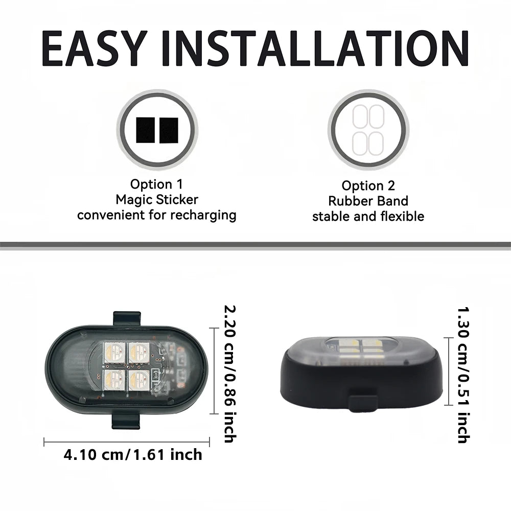 RGB Car Atmosphere Lights – Wireless, Brighter & Fully Rechargeable