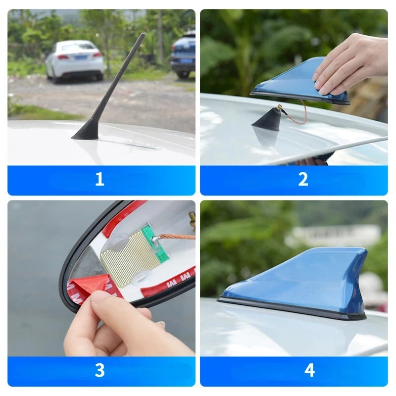 Universal Shark Fin Car Antenna – Carbon Fiber Look